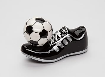 CG Magnetic Soccer Shoes with Ball Salt and Pepper Shakers, Black, 4 1/2" x 1 3/4" x 3"H (SS-CG-10466)