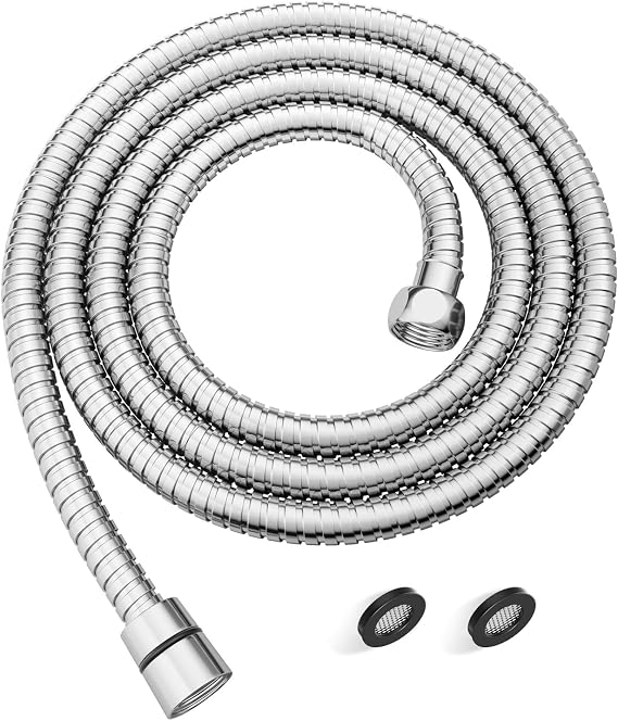 JOMOO 118-Inch Extra Long Shower Hose, Stainless Steel Handheld Showerhead Hose with Brass Fittings & EPDM Inner Tube Anti-Kink, Leakproof, Flexible Shower Head Tube Replacement, Chrome