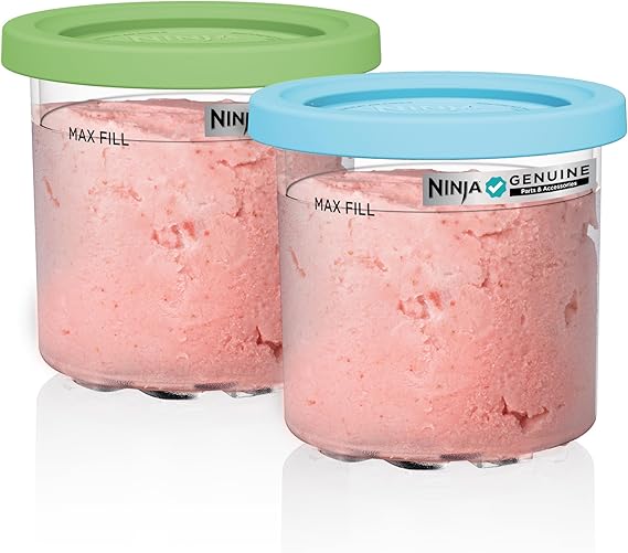 Ninja CREAMi Original Pints 2 Pack with Storage Lids, XSKPLID2CD