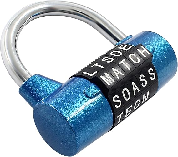 Letter Combination Lock Gym Locker Safety Padlock Sports Locker Outdoor Waterproof Padlock Master Combination Lock Master Lock Combination Padlock(Blue)