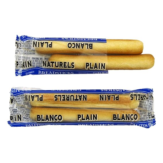 Clown Global Brands Plain Breadsticks | 100-Count Case | Two Breadsticks per Individually Wrapped Pack | No Additives or Preservatives | Baked to Perfection | Healthy Snacking
