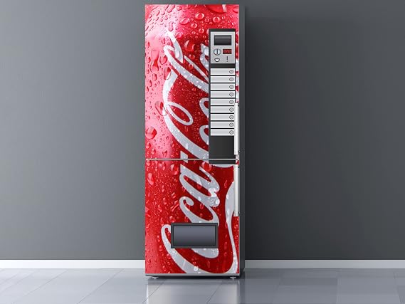 3D Stickers for refrigerator Coca Cola vendor | Strong and easy-to-apply sticker | Decorative elegant design sticker 185x70cm