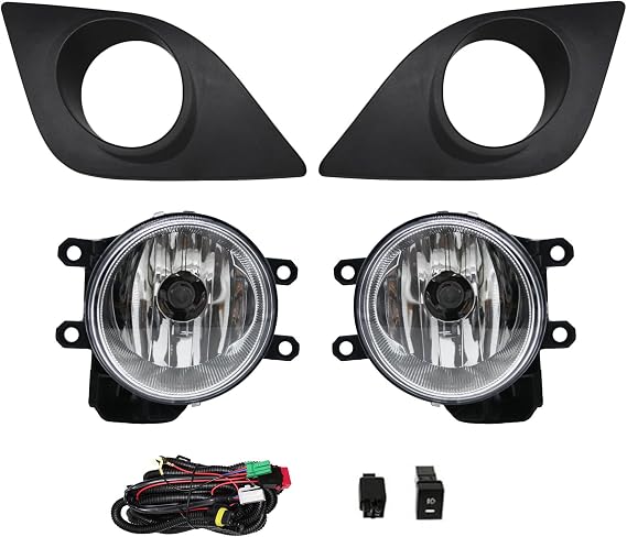 2014-2016 Toyota Corolla Fog Lights Assembly w/Switch Bulb Clear Lens | OEMmatch Corolla fog light assembly; complete kit: lamps, switch, bulbs; clear polycarbonate lenses