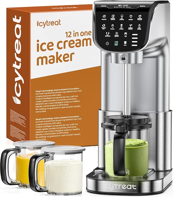 Ice Cream Maker Machine, 12-in-1 Frozen Treat Maker for Ice Cream