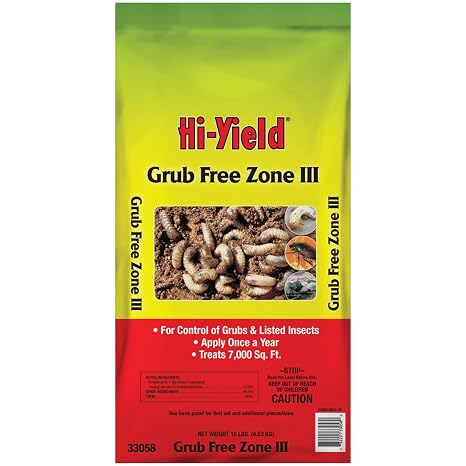 Hi-Yield (33058) Grub Free Zone III, 10 lbs | Imidacloprid granules - Kills & prevents white grubs and other soil insects, 10 lbs - Lawn owners