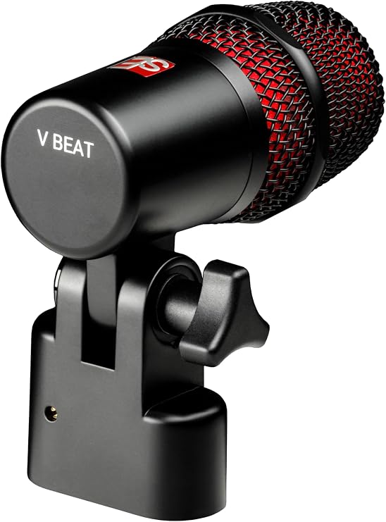SE ELECTRONICS V BEAT Drum Mic - Compact Dynamic Supercardioid Drum Microphone for Toms & Snares with Adjustable Swivel Mount for Precise Positioning - Perfect for Studio & Live Use (Black)