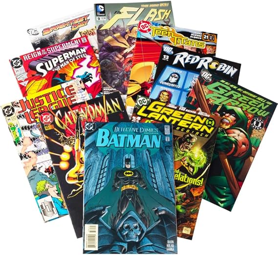 DC Ultimate Comic Book Gift Set- 10 Different DC Issues Including one  Batman Issues - Kid/Adult Friendly w No Inappropriate Content- Birthday for Superman, Flash, Bat Man Fans