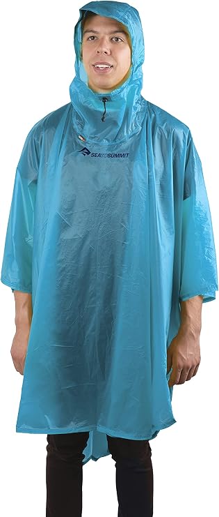 SEA TO SUMMIT - Ultra-Sil Nano Poncho - Ultra-Lightweight & Waterproof Rain Gear - With Hood - Dual Rain Protection & Pack Cover - For Backpacking - 145g