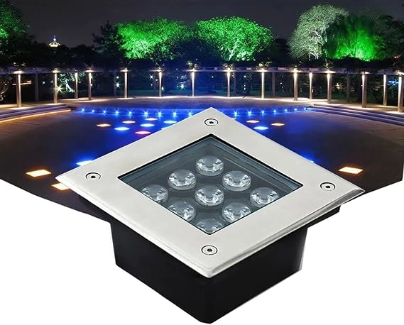 Square LED Outdoor Floor Light IP66 Waterproof Underground Light Garden Decoration Buried Lamps AC85-265V for Walkway, Driveway, Deck, Step, Backyard (Color : White, Size : 16W)