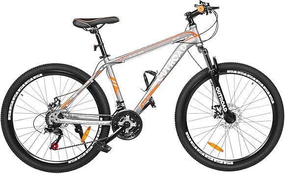 Outroad 26 Inch Mountain Bike, 7/21-Speed/High-Carbon Steel/Aviation Grade Frame, Dual Disc/V Brake, Adjustable Ergonomic Seat Bicycle for Men Women Adult, Quick Assembly in 20 Minutes