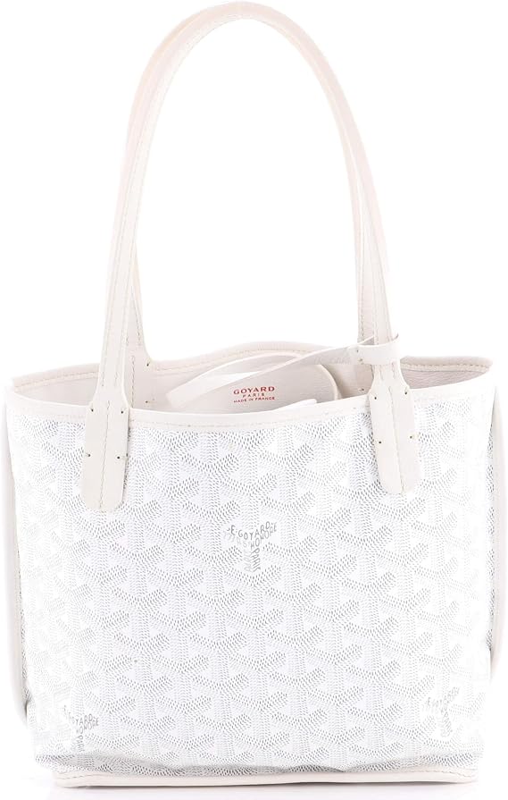 Pre-Loved Anjou Reversible Tote Coated Canvas Mini, White