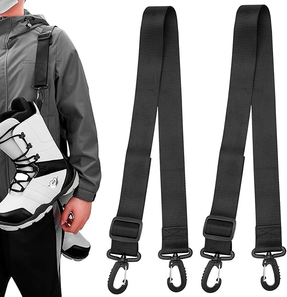 2 Pack Ski Boot Carrier Straps, Adjustable Shoulder Sling, Skates Carry Leash, Roller Skate Leash for Skiing