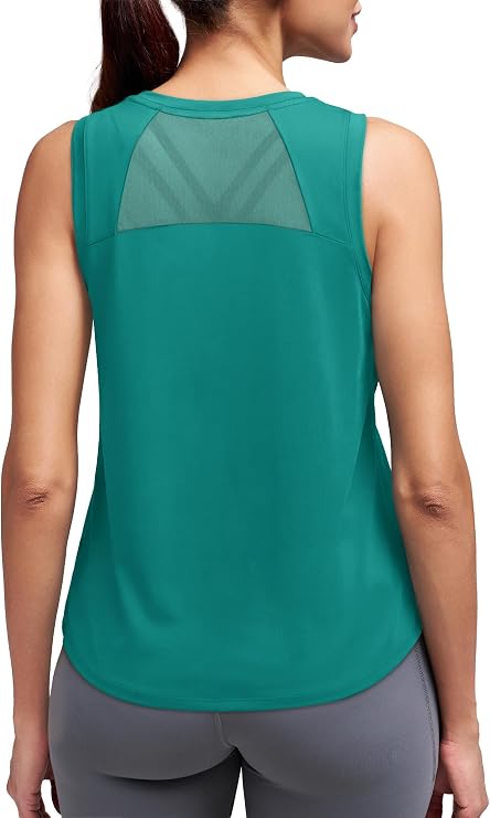 Tank Tops for Women Open Back High Neck Workout Tops Running Athletic Shirts Gym Clothes Yogo Outfits Fitness Clothing