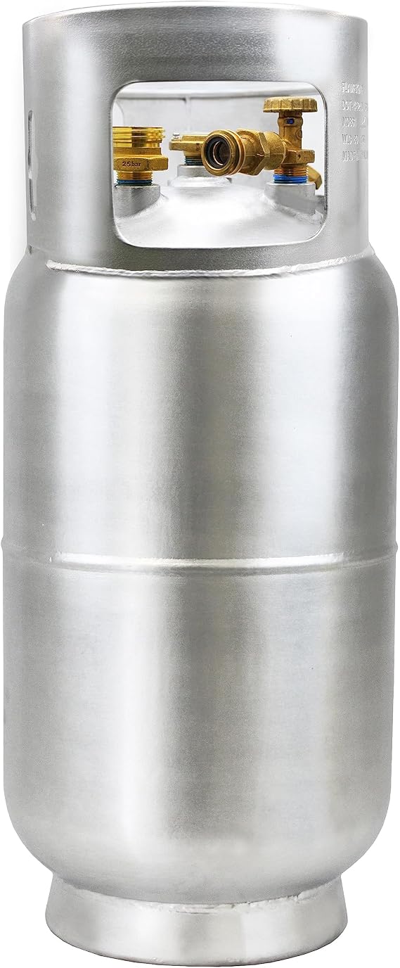 Flame King 33.5lb Aluminum Forklift Propane Tank with Gauge, DOT and TC Compliant, Lightweight, Rugged-Designed