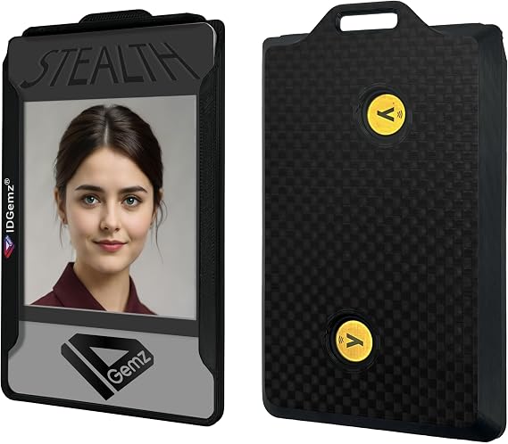 Badge Holder for Yubikey5 NFC Tokens - Holds up to 3 Badges - Stealth Black 2 Yubikeys - Internal Slots