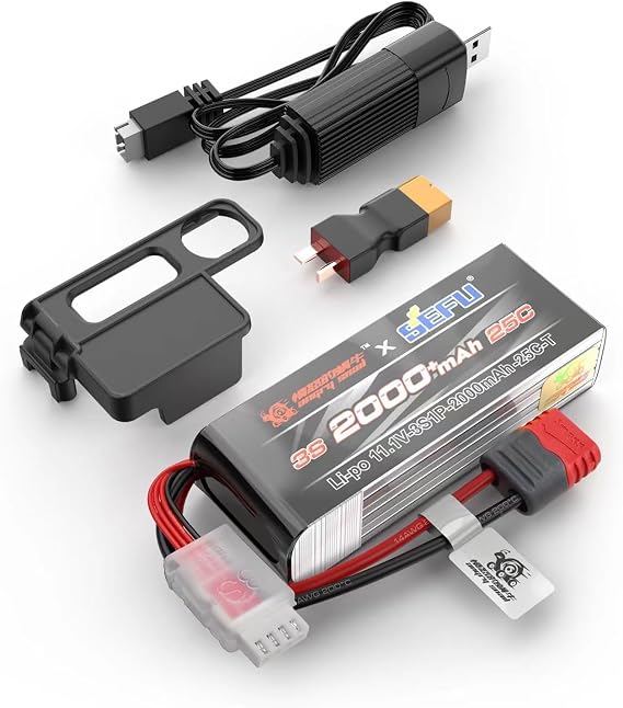 Jetwood x Angry Snail 3S2000 RC Car Upgrade Accessories 3S 11.1V 2000 mAh 25C LiPo Battery, Spare Parts RC Battery All 1/14, 1/16 Scale