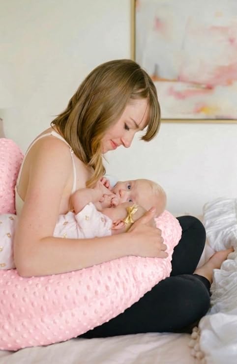 Twin Z The Pillow - Breastfeeding & Bottlefeeding Pillow! Cuddle Pink DOTS