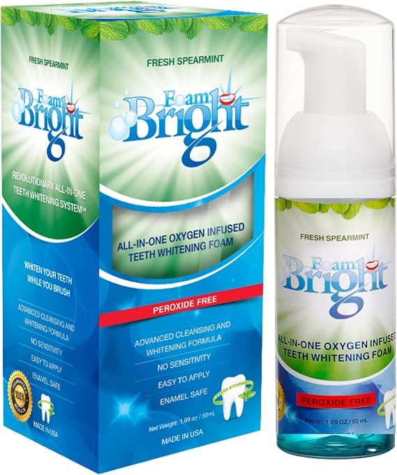 Aligner & Retainer Cleaner Whitening Foam | Compatible with Invisalign, Byte, Candid, ClearCorrect | Night Guard Mouth Guard Denture Cleaner | Whitens Teeth, Peroxide Free, Enamel Safe | FoamBright
