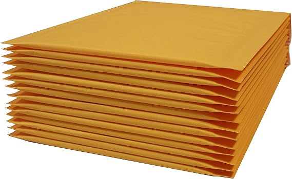 Yens FantasyBuy Kraft Bubble Padded Envelopes Mailers KF#00, 250 Piece