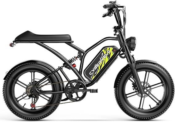 Cybervelo Electric Bike for Adults 1500W Peak 20" Fat Tire All-Terrain E-Bike 80 Miles 30MPH Electric Dirt Bike for Road Sand Mountain Snow - 48V 20/30AH Battery Powered Electric Motorcycle