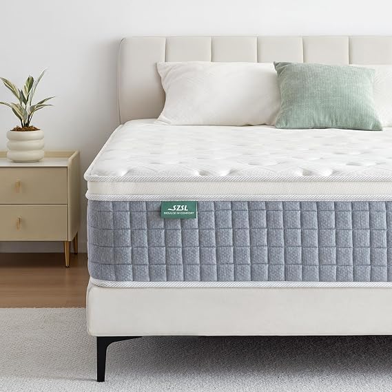 Single Mattresses, Orthopaedic Memory Foam Hybrid Mattress Single Medium Firm with 7-Zone Pocket Spring Coils for Pressure Relief, 10.2 Inch (90 x 190 x 26cm)