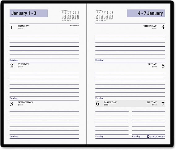 DayMinder SK4800 Weekly Pocket Planner, 3 1/2 x 6 3/16, Black, 2016