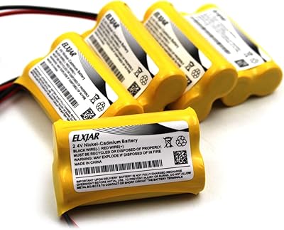 elxjar 5-Pack 2.4V 600mAh Ni-Cd Battery Replacement for Exitronix 10010036 10010034 Interstate NIC1394 BEL-179 Custom-179 6200RP EBE-179 Emergency Exit Lights