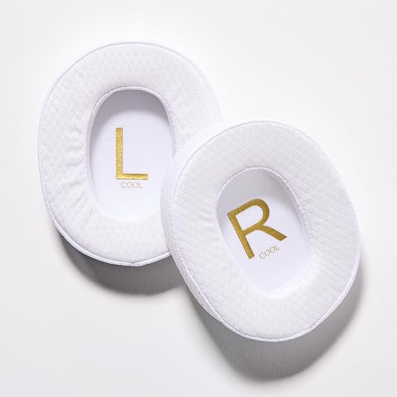 BlueAnt Pump X Replacement Ear Pads, Cooling Gel Over-Ear Earpads for Pump X Headphones, Replacement Pair, White/Gold