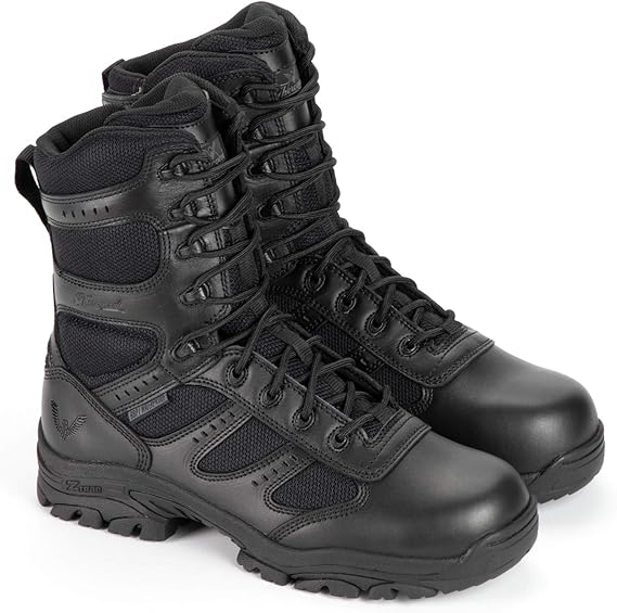 Thorogood Deuce 8" Waterproof Side-Zip Tactical Boots for Men and Women with Full-Grain Leather, Soft Toe, and Slip-Resistant Outsole; BBP & EH Rated
