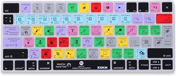 Adobe Photoshop Shortcut Silicone Cover Skin for Apple Magic Keyboard US EU Layout Both (MLA22LL/A) (MLA22B/A)