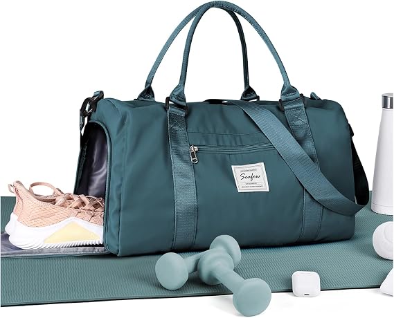 Gym Bags Womens Mens with Shoes Compartment and Wet Pocket Travel Duffel Bag for Women for Plane Sport Gym Tote Bags Swimming Yoga Waterproof Weekend Overnight Bag Carry on Bag Hospital Holdalls