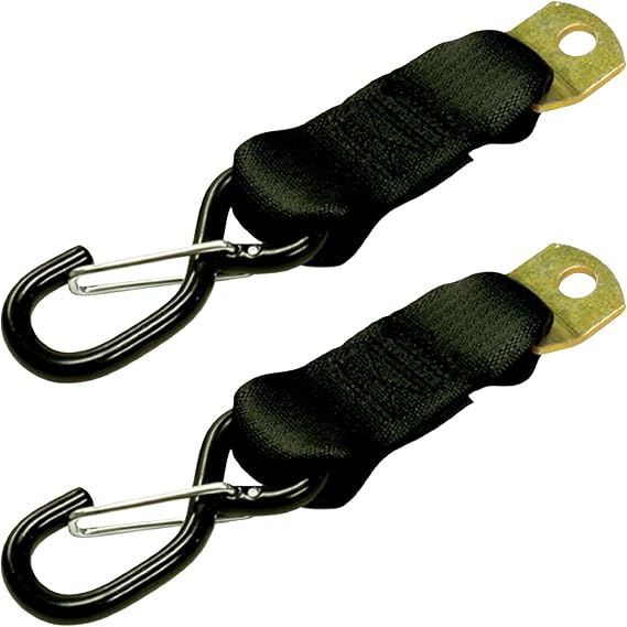 CargoBuckle F14086A S-Hook Adapter Straps, 9.5 in, 2,500 Lb, Black, 2-Pack