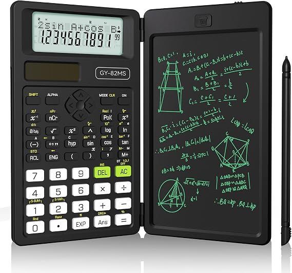 Newyes Function Calculator 240 Functions and Features, Calculator with Electronic Memo Pad, Statistical Calculation and Natural Math Display, 2-in-1, 2-Digit Display, Math Calculator, Solar