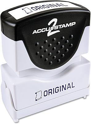 ACCU-STAMP2 Message Stamp with Shutter, 1-Color, ORIGINAL, 1-58 x 12 Impression, Pre-Ink, Blue Ink 035572