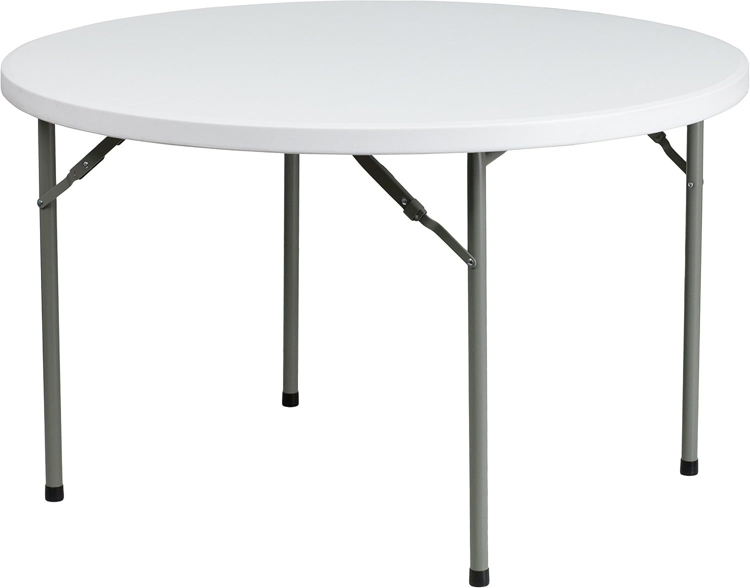 Flash Furniture Elon 4 Round All-Occasion Plastic Folding Event Table, Foldable Portable Banquet Table for IndoorOutdoor Events, White