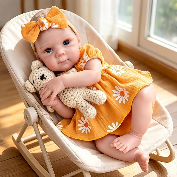 Aori Reborn Baby Doll Realistic Girl 20 inches - Soft Cloth Body and Vinyl Limbs, Lifelike Newborn Baby Dolls for Kids Imaginative Play, Emotional Comfort for The Elderly