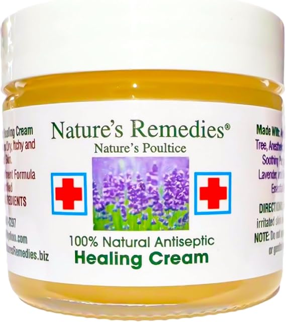 100% Natural Antiseptic Healing Cream: Heals and Soothes Itchy, Irritated and Injured Skin (2 Ounce) | For Eczema, Psoriasis, Bed Sores, Injured Skin, Insect Bites, Cracked Skin, Itchy, Irritated, and Inflamed Skin