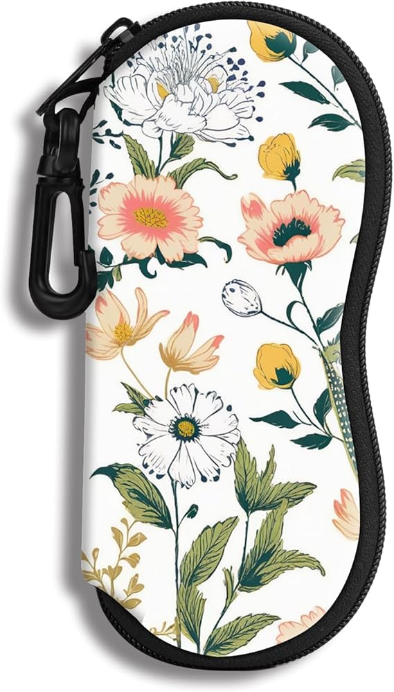Hion Sunglasses Soft Case Ultra Light Neoprene Zipper Eyeglass Case With Belt Clip