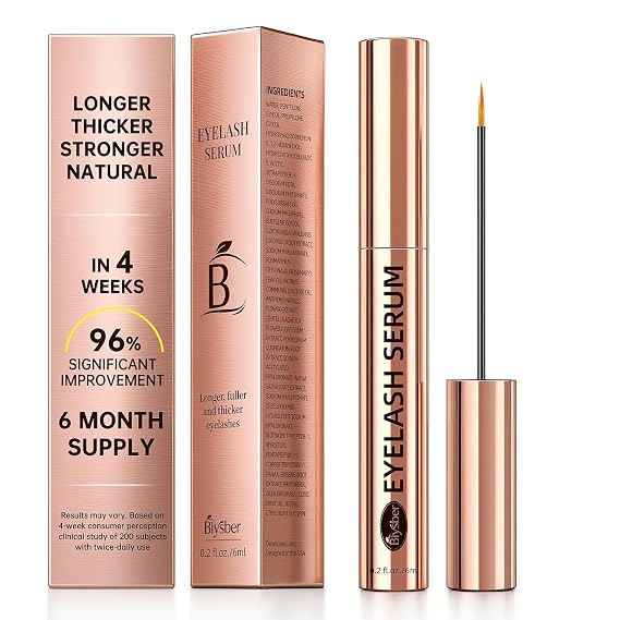 Lash Serum for Eyelash Growth: Eyelash Growth Serum with Peptides & Botanical Extracts for Longer, Fuller-Looking Lashes, Vegan Formula for Sensitive Eyes 6mL