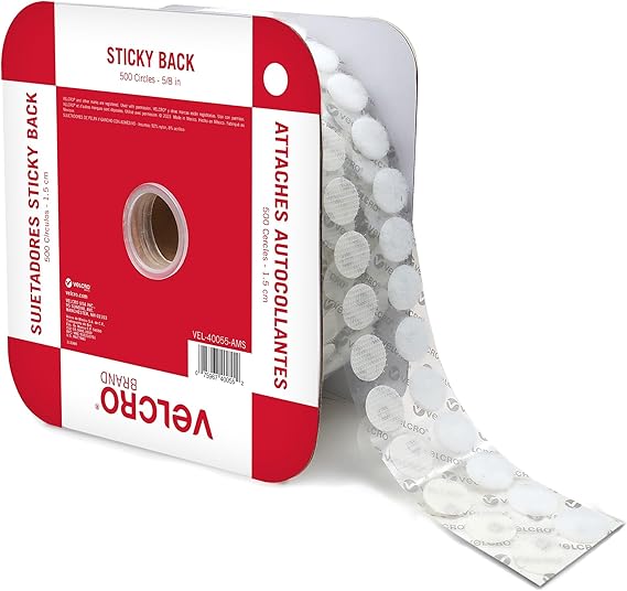 VELCRO Brand Sticky Back Dots, White, 500pc Bulk Pack, 5/8 Inch Circles