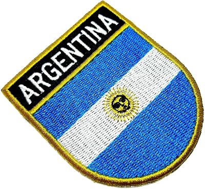 BP0032ET 01 BR44 Argentina Flag Embroidered Patch to Uniform, Kimono, Vest Bike, Iron or Sew