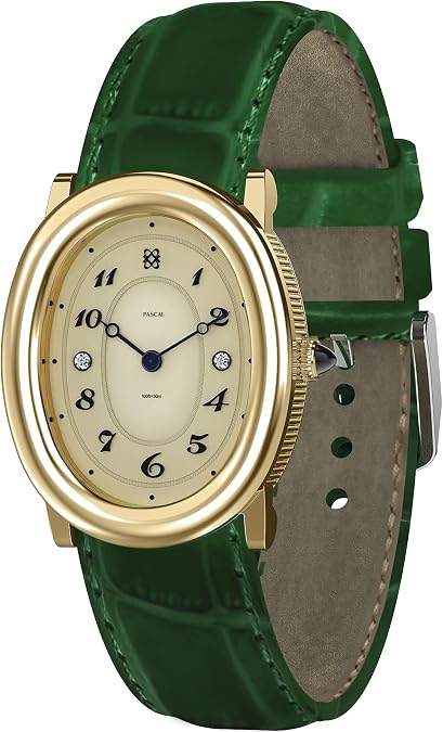 PASCAL Womens Oval Bubble Diamond Watch, Gift for Her