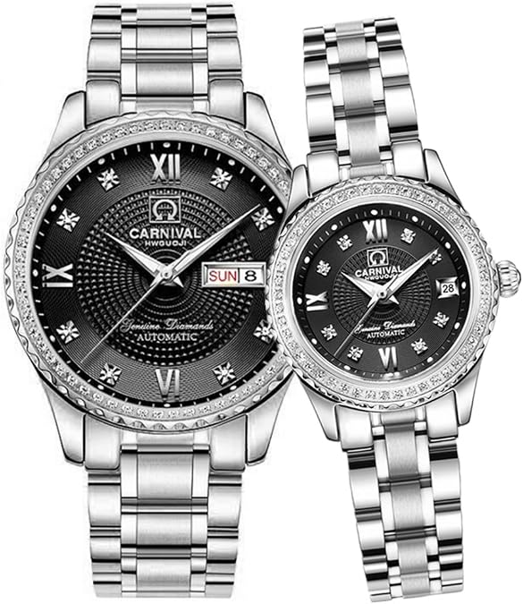 TEINTOP Carnival Couple Watches Men and Women Automatic Mechanical Watch Romantic for Her or His Set of 2