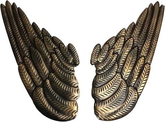 YLQFGUVWK 3D Metal Angel Wings Wall Decor, Hanging Sculpture, Suitable For Bedroom Or Living Room Decorations(Black)