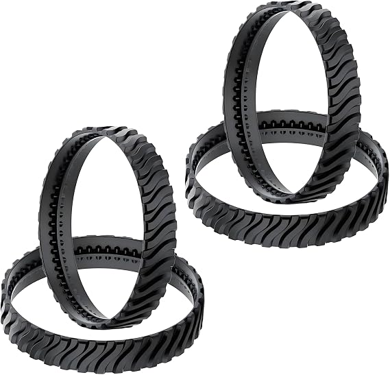 4PCS Pool Cleaner Tracks R0526100 Compatible with Zodiac MX8 / MX6 Elite Models In-Ground Pool Sweeper, Heavy Duty Rubber Tires Compatible with Baracuda Pool Cleaners, Cleaner Treads