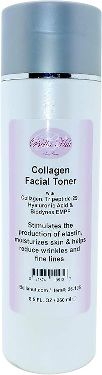 Bellahut Collagen Facial Toner with Collagen, B I O D Y N E S EMPP & TRIPEPTIDE-29, A Collagen Infused Toner Loaded with peptides That Helps Tighten Skin and minimize pores (8.5 Ounce)