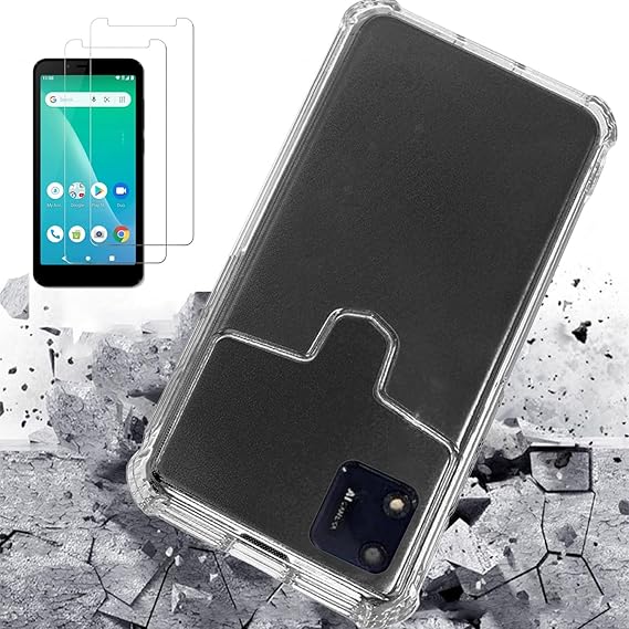 for Foxx Foxxd A56 Case with 2 Pack Screen Protector,Crystal Clear Shockproof Bumper Military Grade Anti-Drop Back Cover Soft TPU Slim Skin Design for Foxxa56