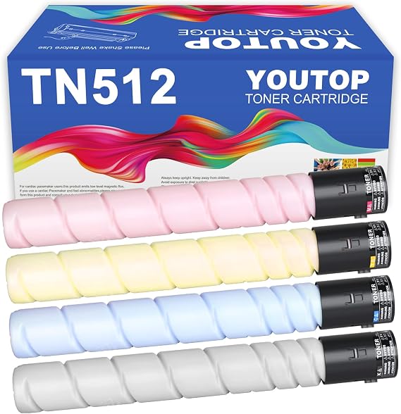 4PK TN-512 TN512 Toner Cartridge Compatible for Konica Minolta bizhub C454 C454e C554 C554e