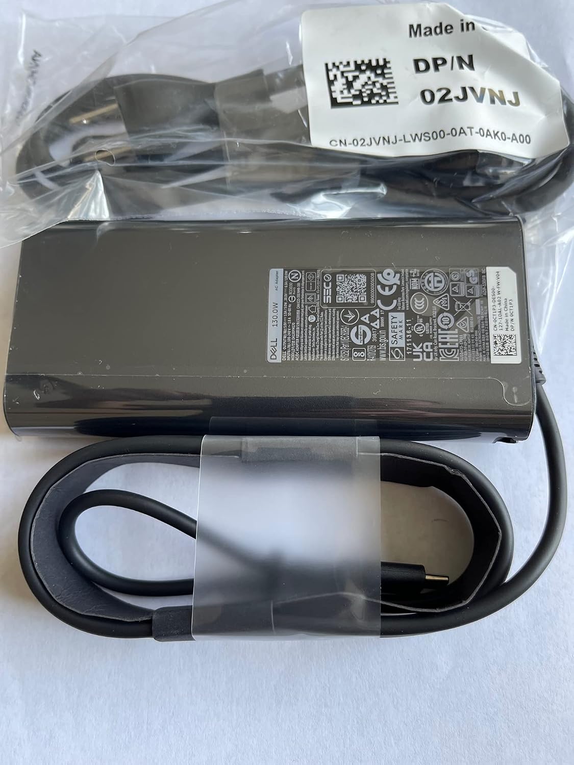 Original Replacement Dell 130W USB-CUSB Type C AC Adapter for Dell XPS 15 9575 2-in-1, Precision 5530 2 in 1, DPN 0M0H25M0H25, 0K00F5K00F5, DA130PM170, HA130PM170, 450-AHOM, T4V18, 07MP1P, 7MP1P