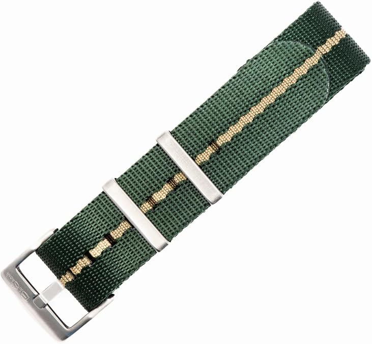 BluShark AlphaShark Adventure-Ready Watch Band for Men & Women | 1.4mm Thick Heavy-Duty Seatbelt Weave Nylon Strap, Double-Pass Military Style with Stainless Steel Hardware